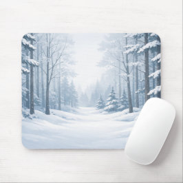 Serene Winter Forest Mouse Pad
