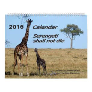 Serengeti não morrerá página do calendário 2
