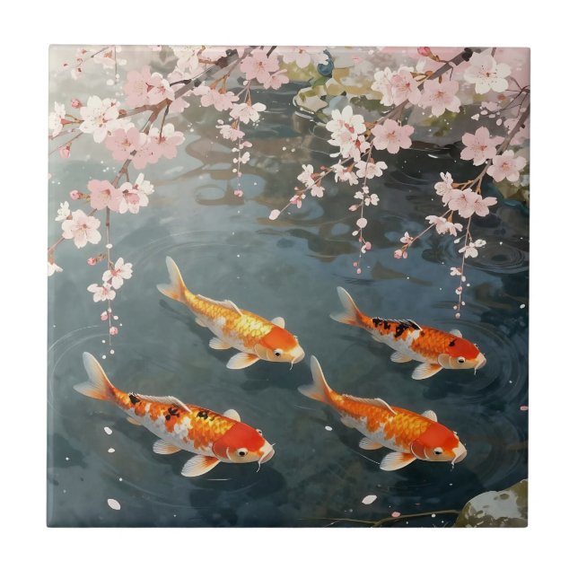 Serenidade de Cerejeira em Lago de Koi (Frente)