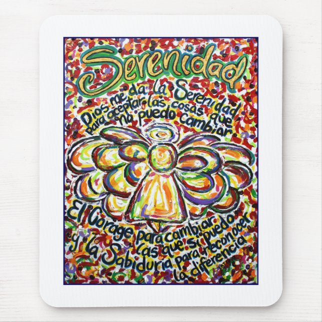 Serenity Prayer Angel Mousepad (Frente)