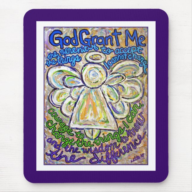 Serenity Prayer Angel Mousepad (Frente)
