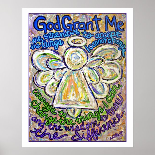 Serenity Prayer Angel Poster (Borda Branca) (Frente)