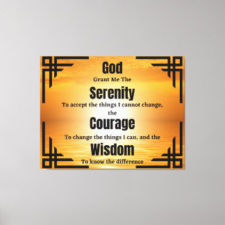 Serenity Prayer Bíblicamente Poem Canvas Art
