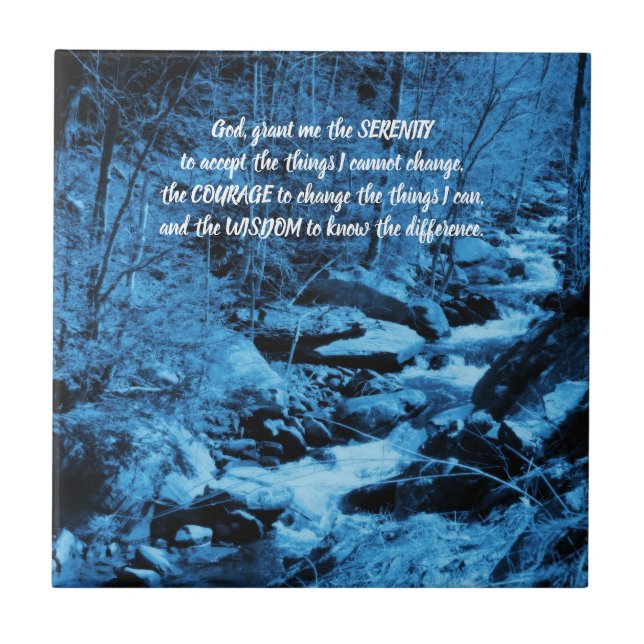 Serenity Prayer Blue Flowing Brook Inspirational  (Frente)