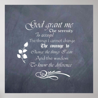 Serenity Prayer Chalkboard poster - retrato