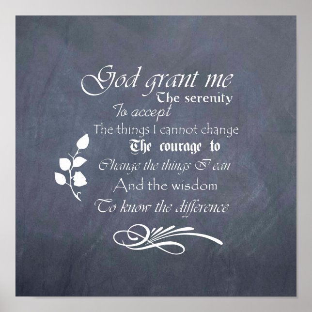 Serenity Prayer Chalkboard poster - retrato (Frente)