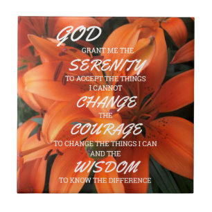 Serenity Prayer Orange Lily Flowers Foto