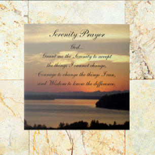 Serenity Prayer Orange Seascape Foto Sunset