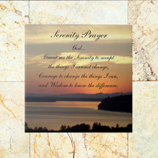 Serenity Prayer Orange Seascape Sunset