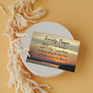 Serenity Prayer Orange Sunset Photo Magnetic Card