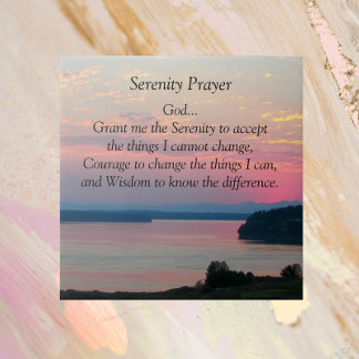 Serenity Prayer Pink Seascape Sunset