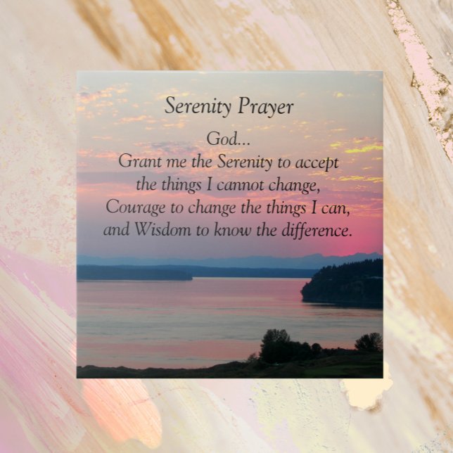 Serenity Prayer Pink Seascape Sunset (In Situ)