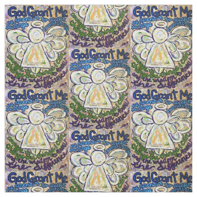 Serenity Prayer Poem Angel Art Material Tecido (Modelo)