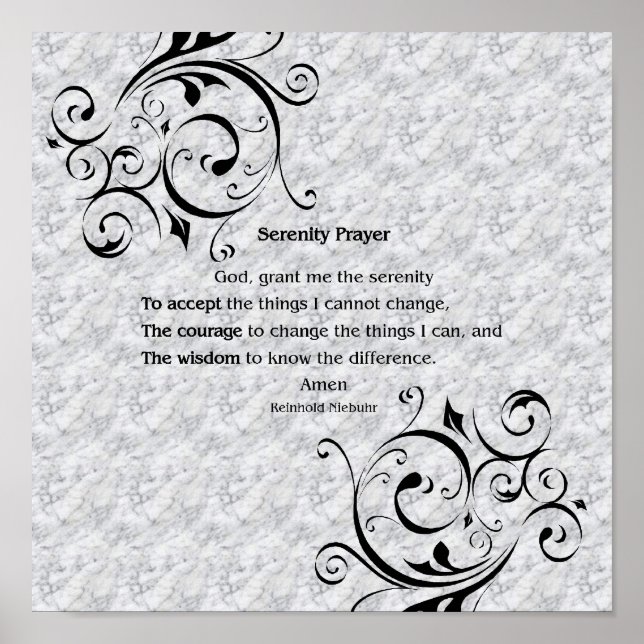 Serenity Prayer Poster (Frente)