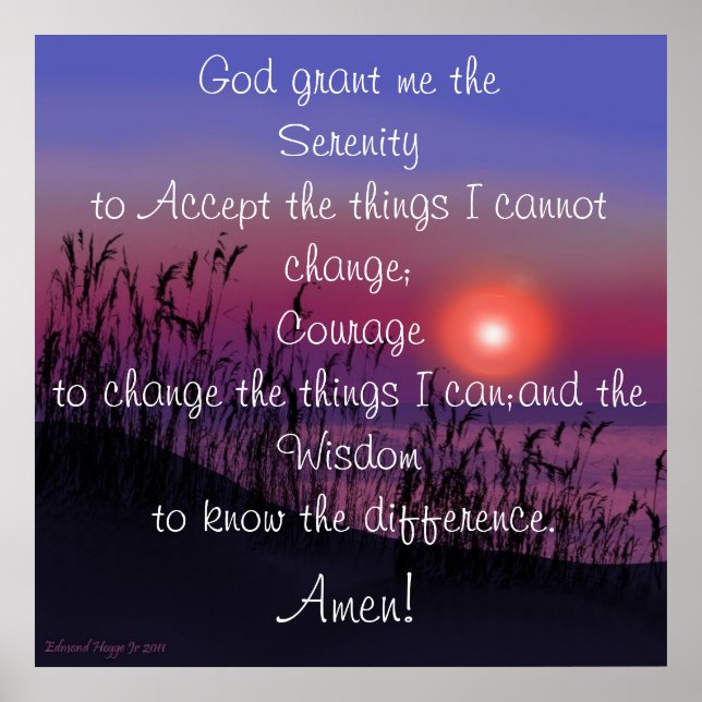 Serenity Prayer Poster (Frente)