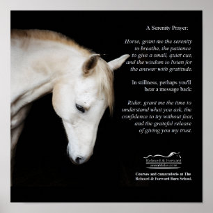 Serenity Prayer Poster para Cavalos e Humanos