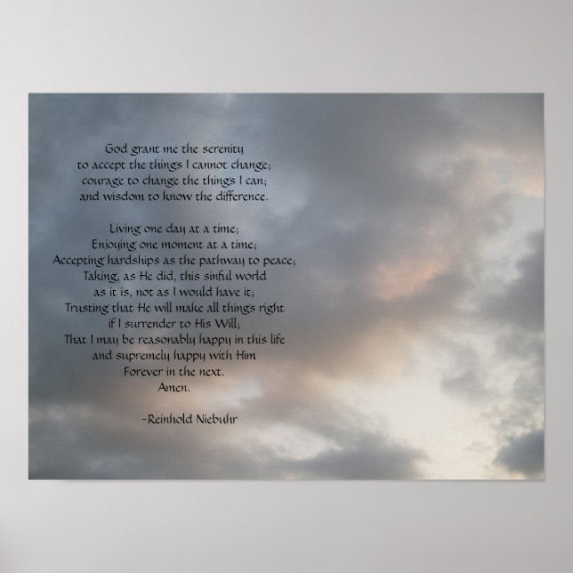 Serenity Prayer Sky poster (Frente)