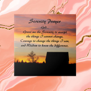 Serenity Prayer Sunset Silhouette Foto