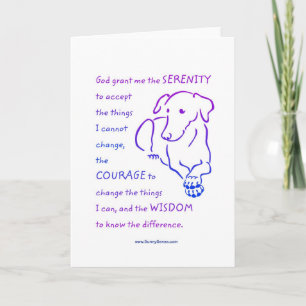 Serenity Prayer w/Dog - cartões de saudação