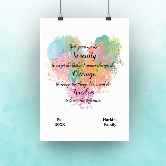 Serenity Prayer Watercolor Poster (Criador carregado)