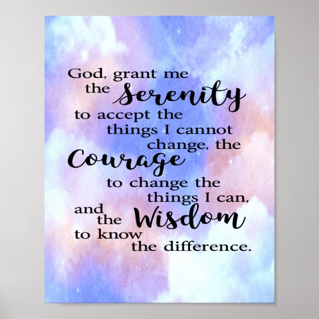 Serenity Prayer Watercolor Poster (Frente)