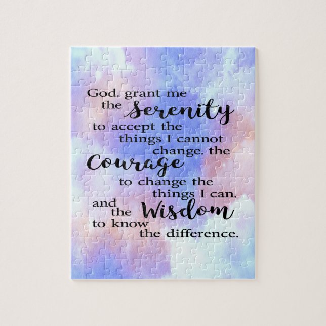 Serenity Prayer Watercolor Quebra-cabeça (Vertical)