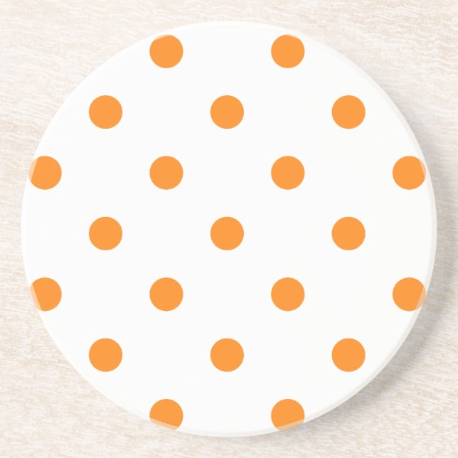 Série bolinhas — porta copos Laranja e Branco (Frente)