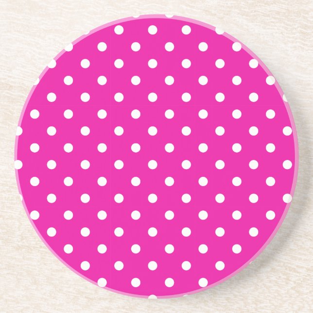 Série bolinhas — porta copos rosa e branco (Frente)