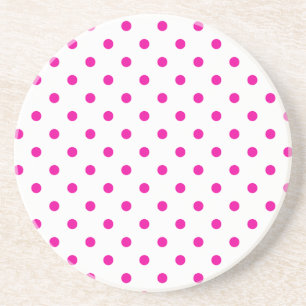 Série bolinhas — porta copos rosa e branco