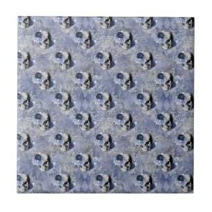 Série de Caveira Floral Azul Design 2