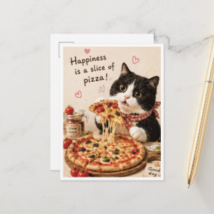 Série de gatos comendo amor Cartão postal A6