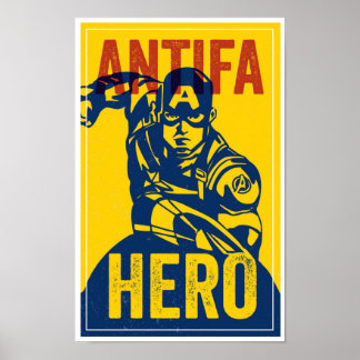 SÉRIE DE HEROIS DA ANTIFA: Poster do Capitão Améri