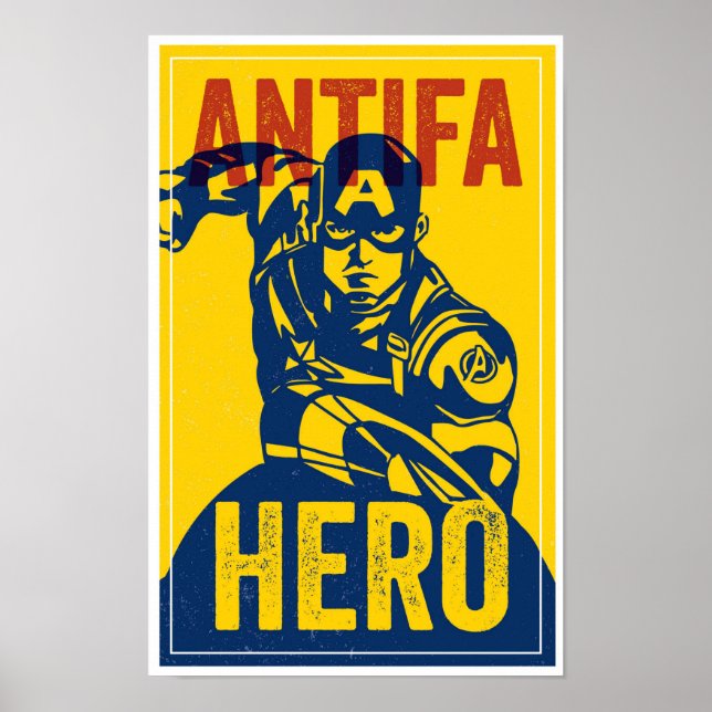 SÉRIE DE HEROIS DA ANTIFA: Poster do Capitão Améri (Frente)