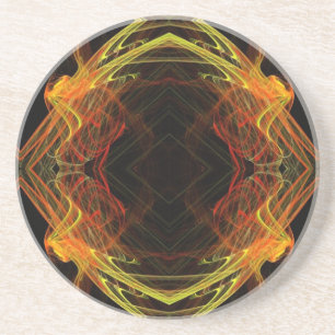 Série Fractal - 2-Amarelo Laranja Porta copos 1 d