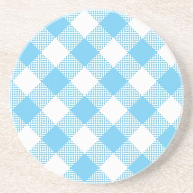 Série Gingham — Porta copos Azul 1 de muitas cores (Frente)