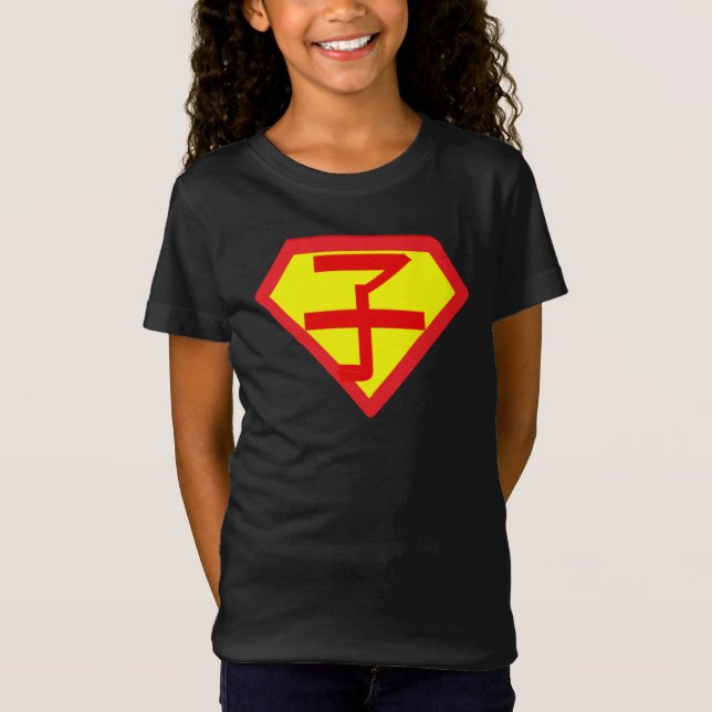 Série Kanji Japonesa (Super Kid) Camisa T do Miúdo (Frente)