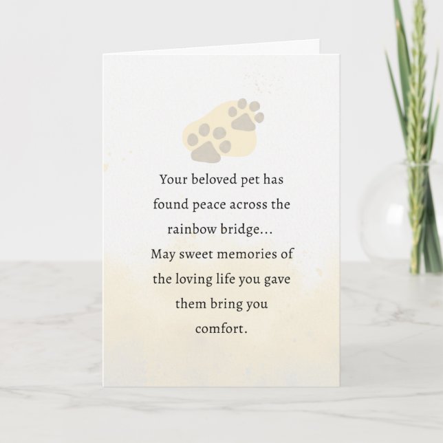 Série Pet Cartão de condolências Watercolor (Frente)