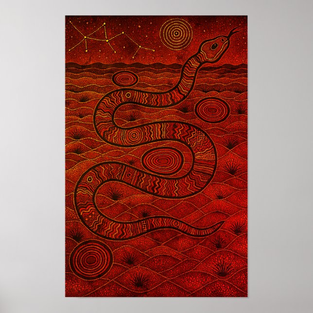 Serpent Aboriginal Dot Poster (Frente)