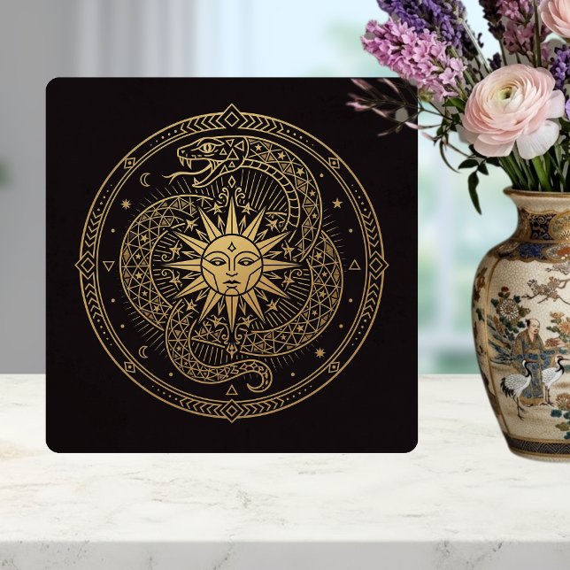 Serpente Dourada Esotérica Mandala Solar Celestial (Criador carregado)