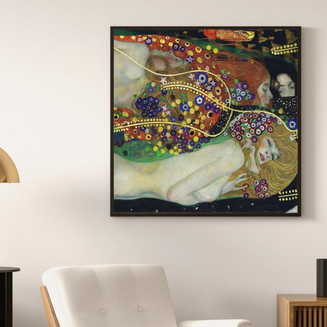 Serpentes d'água por Gustav Klimt Detalhe Poster (Criador carregado)