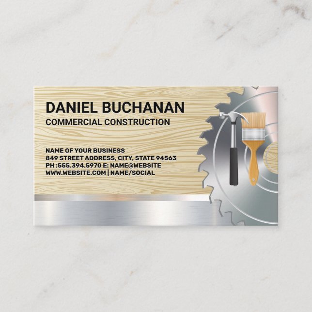 Serra Circular | Cartão de visita de Pincel de Mar (Frente)