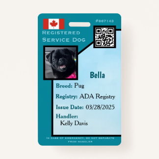 Service Dog ID Card tee vertical Crachá