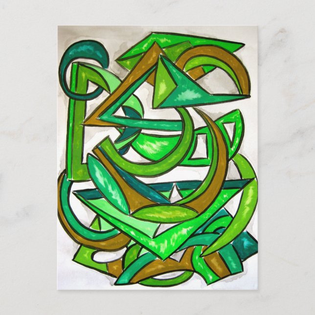 Serviço de Geometria - Cartão Postal de Arte Abstr (Frente)