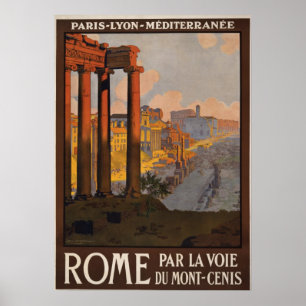 Serviço de poster de viagens Paris Roma Itália