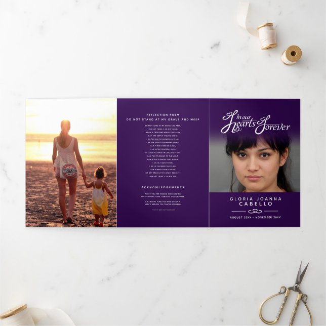 Serviço de programa funerário em nossos corações r (Fora)