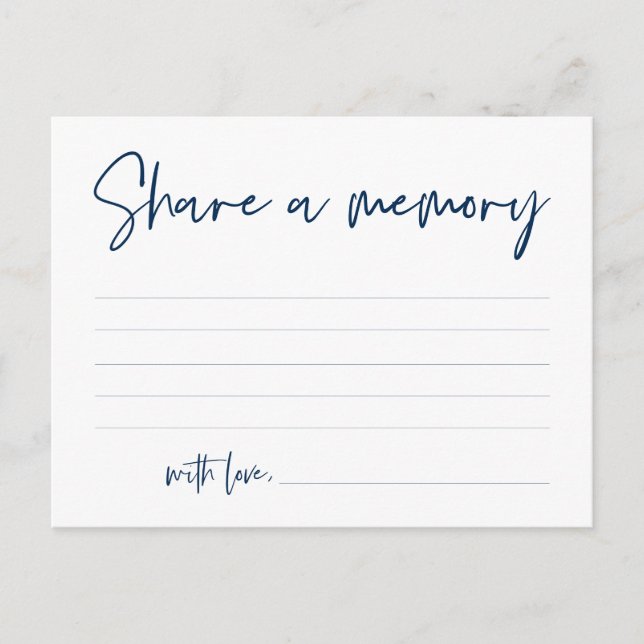 Serviço Funeral, Compartilhe uma memória, Cartão A (Frente)