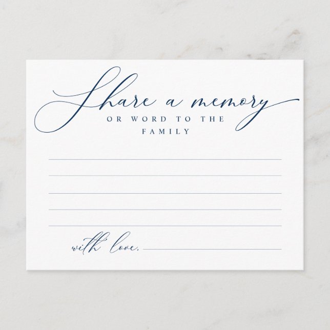 Serviço Funeral, Compartilhe uma memória, Cartão d (Frente)