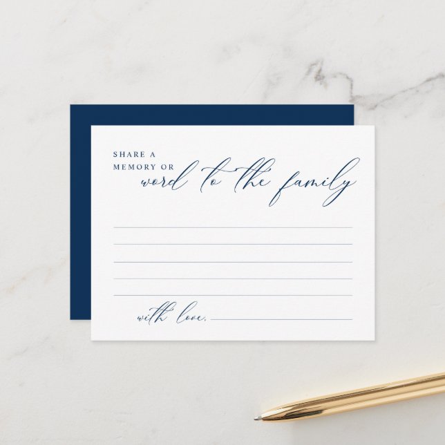Serviço Funerário, Compartilhe uma memória, Cartão (Frente/Verso In Situ)
