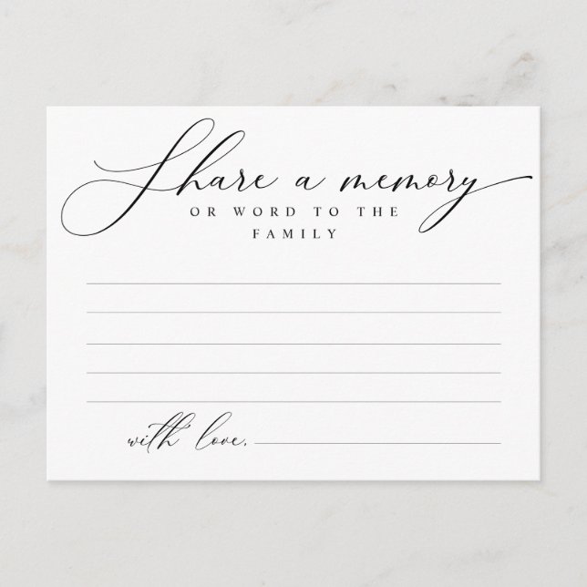 Serviço Funerário, Compartilhe uma memória, Cartão (Frente)