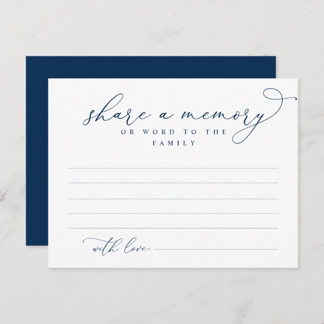 Serviço Funerário, Compartilhe uma memória, Cartão (Frente/Verso)